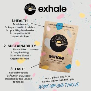Exhale Organic Wholebean Coffee 450g Mycotoxin Free