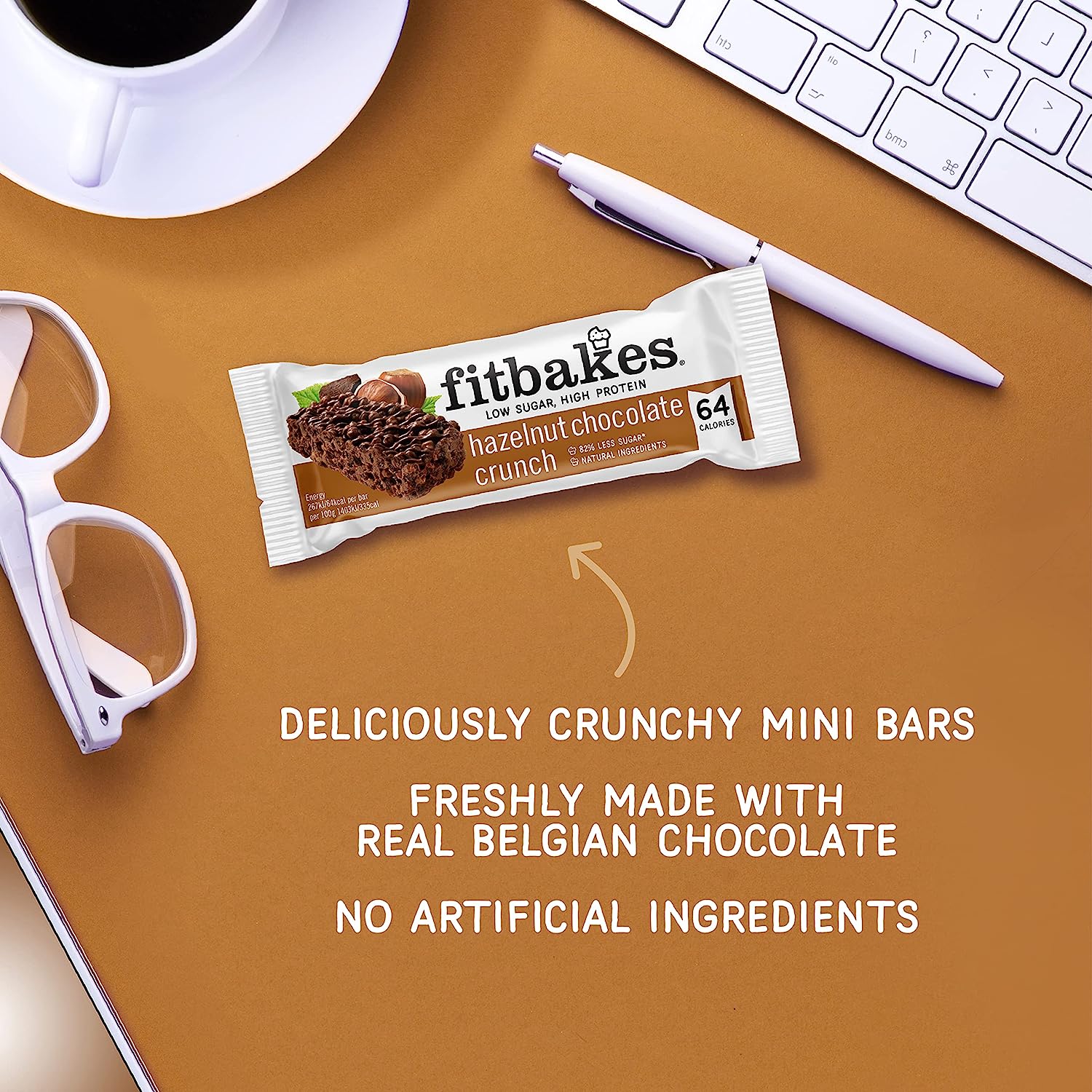 Fitbakes 64 Calories Mini Hazelnut Chocolate Bars 12x19g Review deals