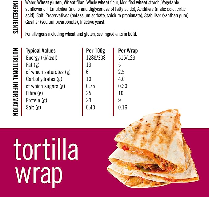 Fitbakes Low Carb Tortilla Wraps, 6x40g - Health Benefits