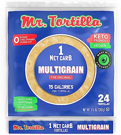 Mr. Tortilla 1 Net Carb Tortilla Wraps (24 Tortillas)