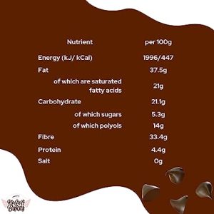 No Guilt Bakes' Keto Chocolate Chips 210g - Nutrient Facts