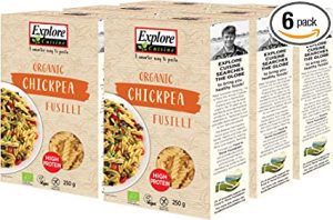 Explore Cuisine - Gluten Free Plant Pasta, Chickpea Fusilli, Organic, Low Carb, High Protein, Perfect for Keto and Vegan Diets (6 x 250g)