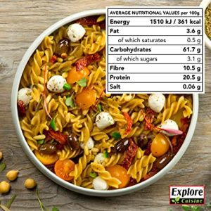 Explore Cuisine - Gluten Free Plant Pasta, Chickpea Fusilli, Organic, Low Carb, High Protein, Perfect for Keto and Vegan Diets (6 x 250g) UK Deals