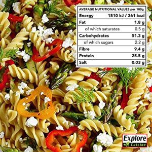 Explore Cuisine - Gluten Free Plant Pasta, Organic, Low Carb, High Protein, Perfect for Vegan Diets (Fava Bean Fusilli) Nutritional infromation
