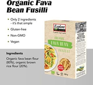 Explore Cuisine - Gluten Free Plant Pasta, Organic, Low Carb, High Protein, Perfect for Vegan Diets (Fava Bean Fusilli) UK