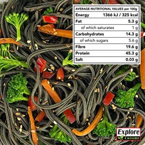 Explore Cuisine Organic Black Bean Spaghetti Pasta, Delicious Low Carb, Plant-based Vegan Pasta, High in Protein, High in Fibre, Gluten Free, Easy to Cook 6 Pack - 6 x 200g For Sale