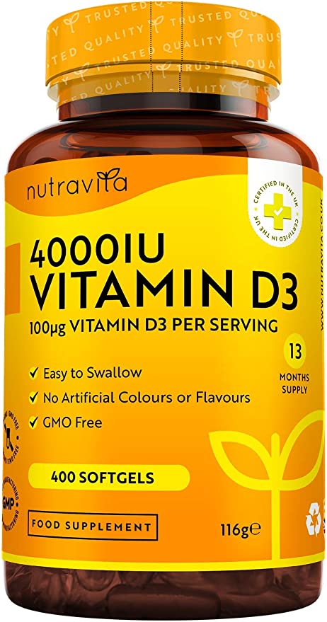 400 Vitamin D3 4000 iu Softgels Nutravita