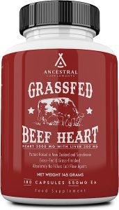 Ancestral Supplements Grass Fed Beef Heart Supplement 180 Capsules