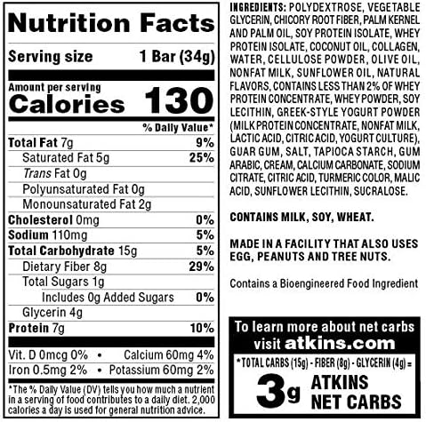 Atkins Endulge Lemon Tart Bars, 1.2 oz (34 g) Each - Review - Nutrition
