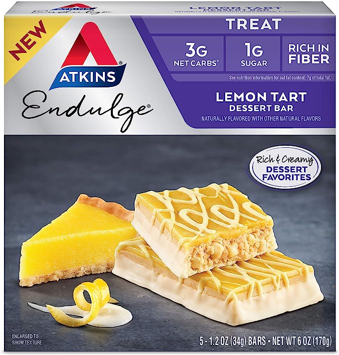 Atkins Endulge Lemon Tart Bars, 1.2 oz (34 g) Each - Review