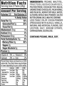 Atkins Endulge Pecan Caramel Clusters - Nutritional information