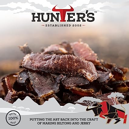 Hunters Biltong Peppered Beef Biltong 28g Pack of 10 High Protein - why Hunters Bilton Review
