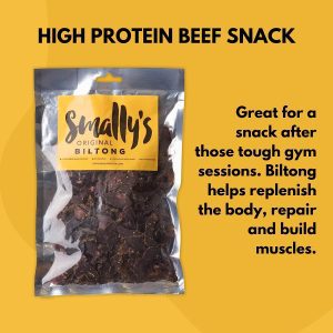 Smally's Biltong Original - High Protein Beef Snack, Ready to Eat, Gluten Free, Low Fat, No Added Sugar, No Artificial Colours or Flavours - 250g Pack - Review
