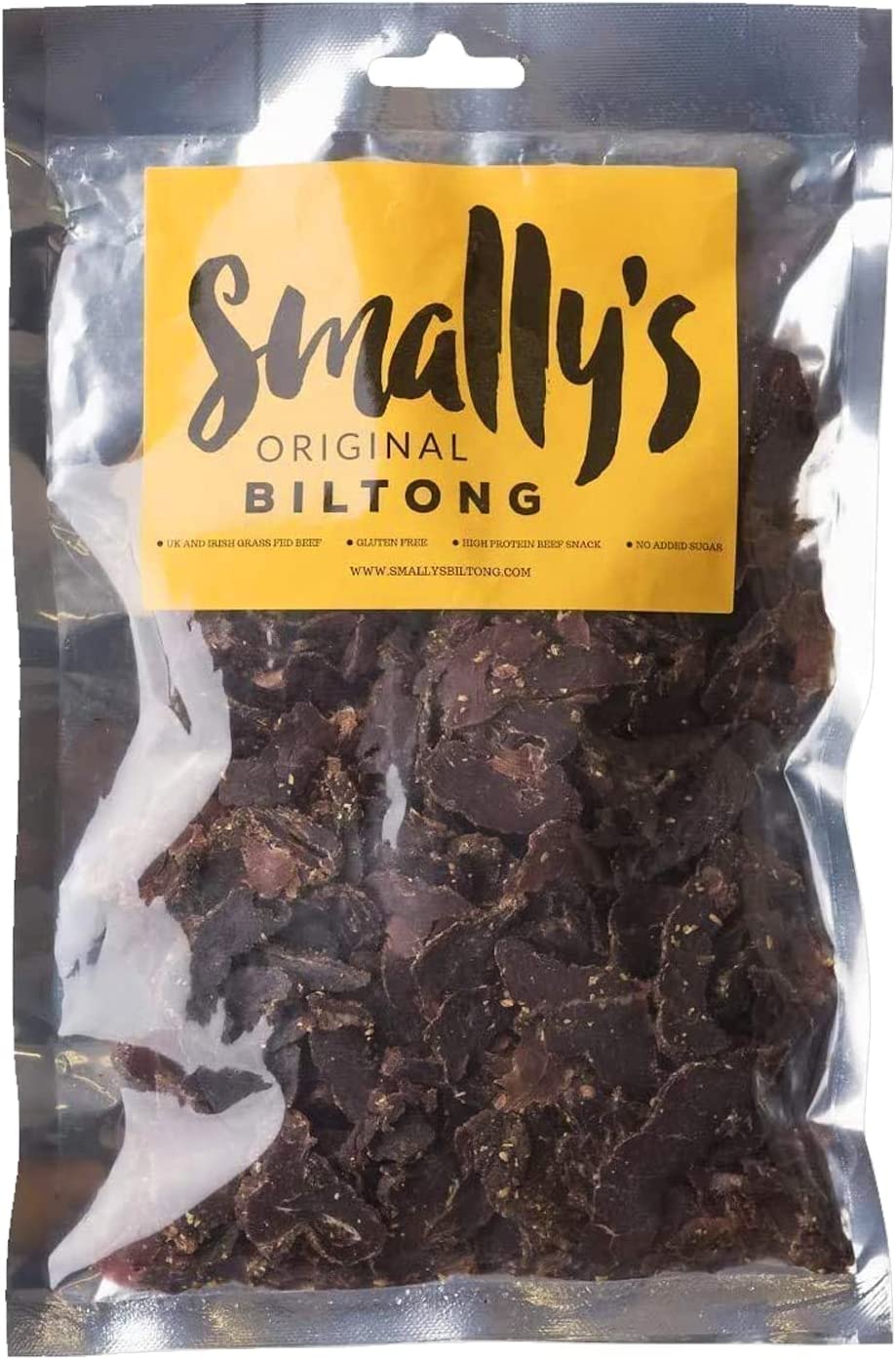 Smally's Biltong Original - High Protein Beef Snack, Ready to Eat, Gluten Free, Low Fat, No Added Sugar, No Artificial Colours or Flavours - 250g Pack