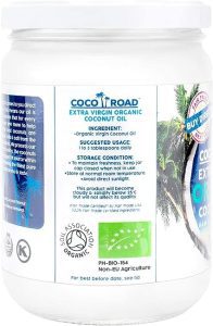 Coco Road Organic Coconut Oil - Extra Virgin - Side View