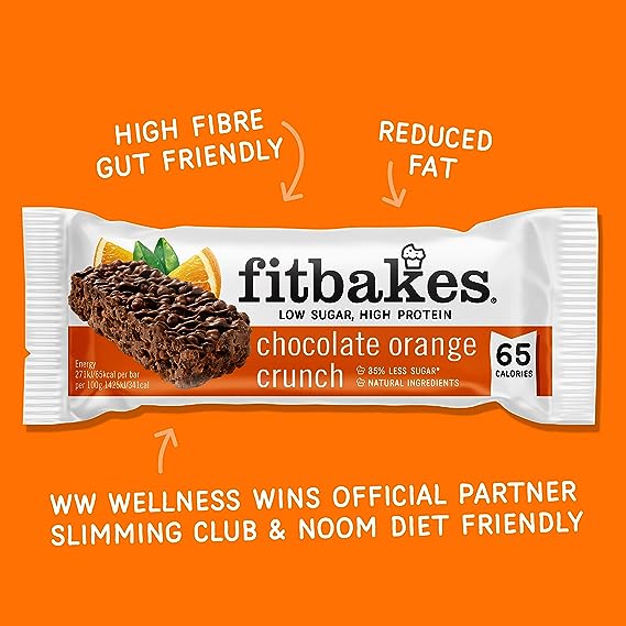 Fitbakes Chocolate Orange Crunch Mini Bars - Keto Fibre Rich