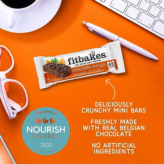 Fitbakes Chocolate Orange Crunch Mini Bars - UK