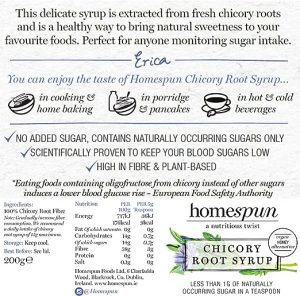 Homespun Chicory Root Syrup - Back of Packet