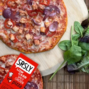 SRSLY Low Carb Spicy Chicken Pizza - Up Close