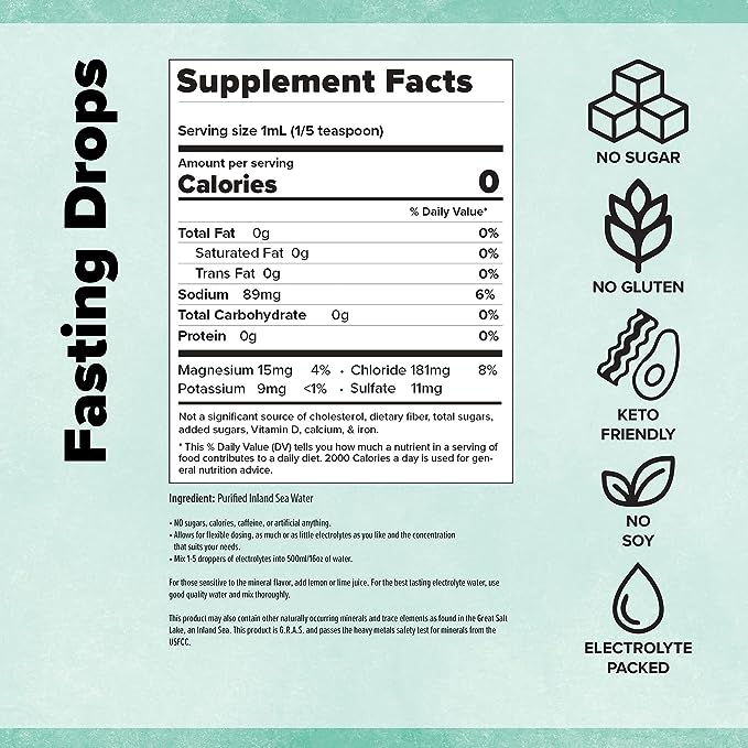 Keto Chow Fasting Drops - Nutritional Information