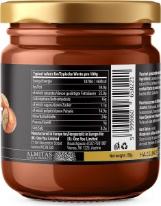 Almitas Natural Products Keto & Vegan Hazelnut Chocolate Spread 250g UK