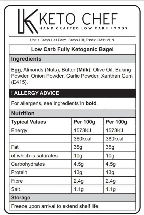 Keto Chef Keto Bagels - Review - Nutritional Information